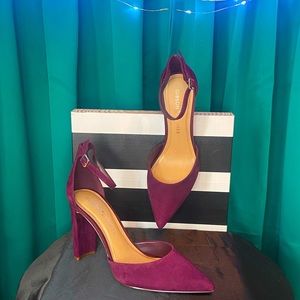 NWT! Dark Purple Ankle Strap Block Heels
